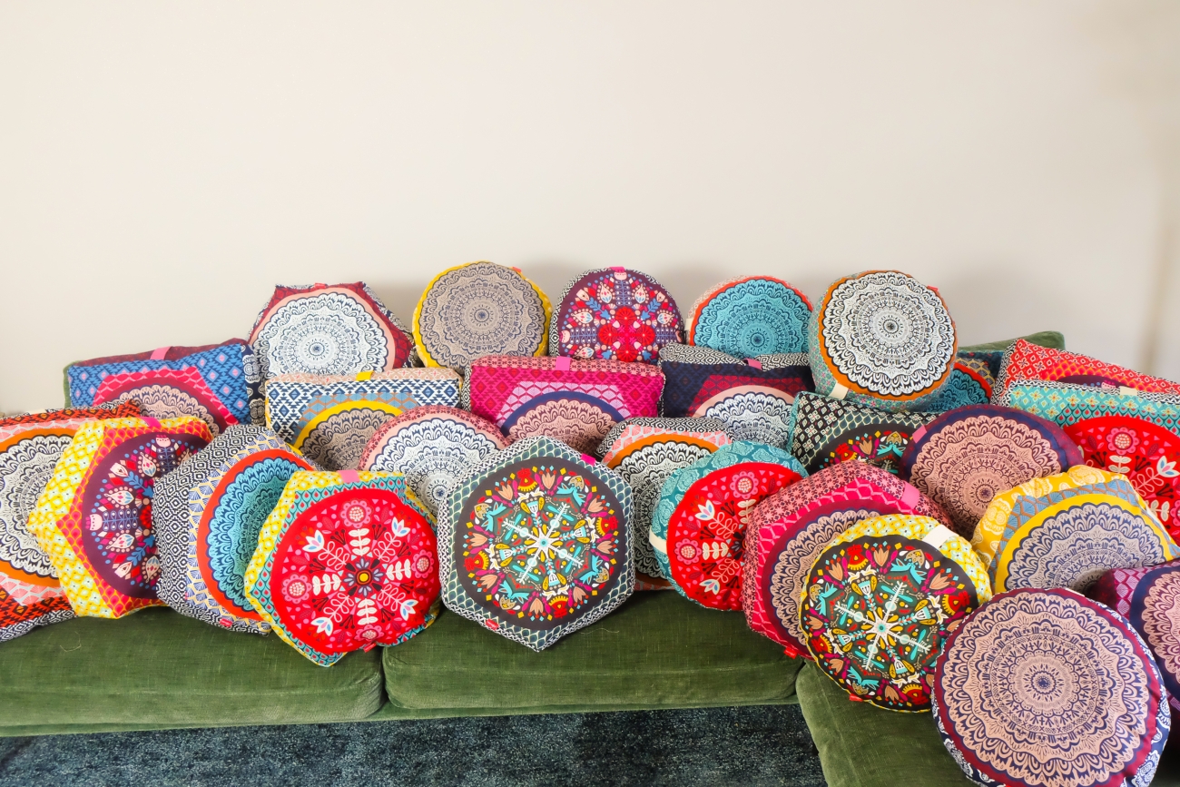 Canvas Swafing -  Pillow Party 2023 - Bunt-Bordeaux - by Jolijou - Panel